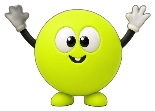 Mascot cheering with both hands up